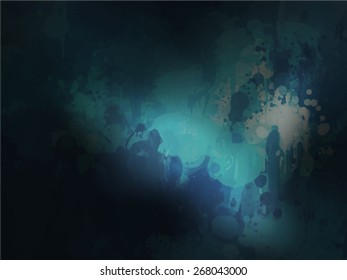 Blue spotlight brush strokes background. Vector version