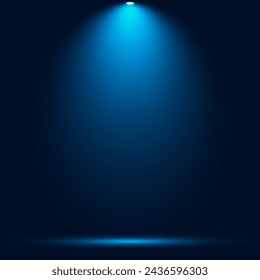 Blue Spotlight. Street in the night. Vector Illustration