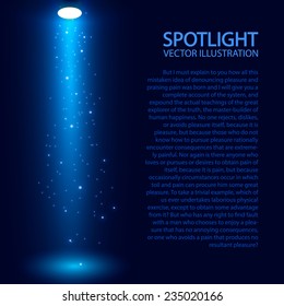 Blue spotlight. Vector illustration 