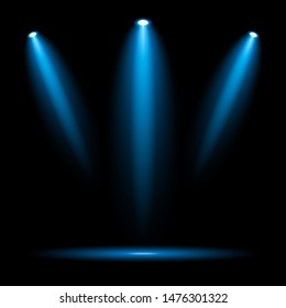 Puntos de referencia azules sobre fondo oscuro, vector de existencias