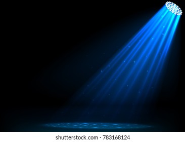 Blue spotlights on dark background