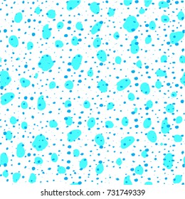 Blue spots in different shades on white background, point, spotted background, Freehand drawing vector seamless pattern. Modern stylish texture, black and white pattern. Monochrome  graphic design.
