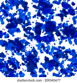 Blue spots. Grunge seamless pattern. Vector background.