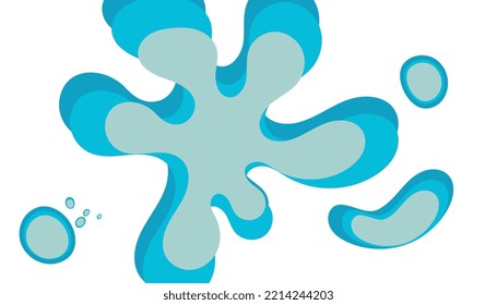 Blue spots, splashes on a white background