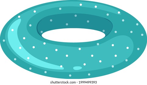 Blue spotted pattern swimming ring isolated illustration