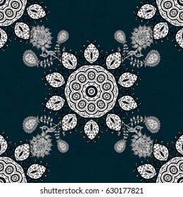 Blue spotted Vector illustration. Blue background. Background. Beautiful pattern with abstract flowers.