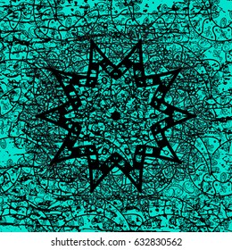 Blue spotted Vector illustration. Blue background. Beautiful pattern with abstract flowers. Background.