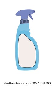 blue spray bottle of detergent