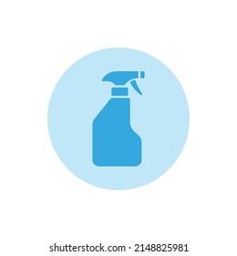 Vector de icono del frasco de spray azul con fondo blanco