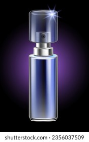 blue spray bottle for perfume