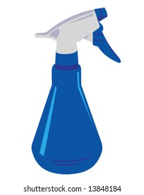 blue spray bottle vector illustration