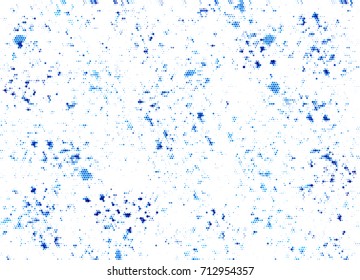 Blue spray ink. Halftone background. Vector speckled background
