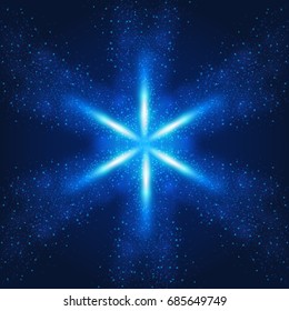 Blue spray of light.Abstract bright golden shimmer glowing particles.Scatter shining star dust light explosion effect. Burning sparks wallpaper. Vector background for holidays and party