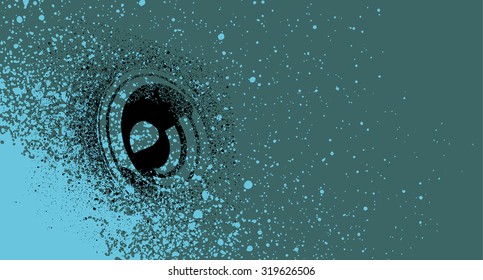 blue spray paint template sound system grunge effect