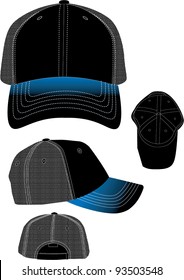 blue sprayed mesh hat