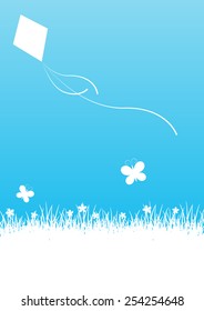 Blue spring background with place for text