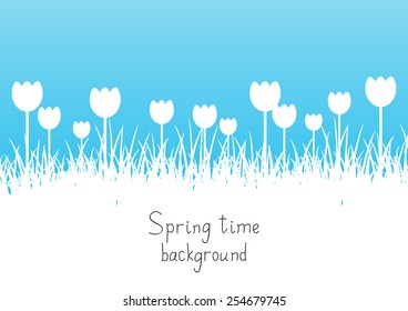 Blue spring background with place for text