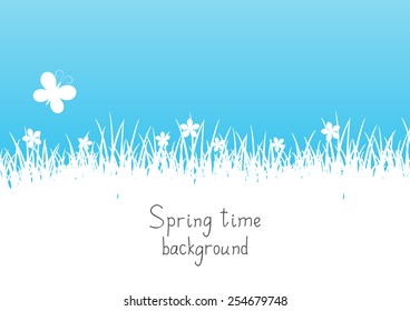 Blue spring background with place for text