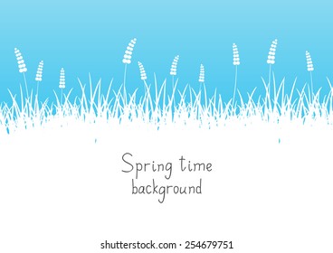 Blue spring background with place for text