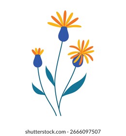 Decoración de elemento de flor de primavera azul