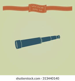 Blue Spyglass, vector, icon