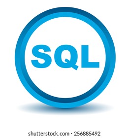 Blue Sql Icon On A White Background. Vector Illustration 