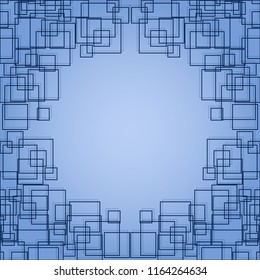 Blue square abstract background