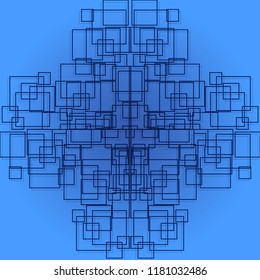 Blue square abstract background