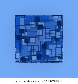 Blue square abstract background