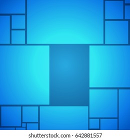 Blue Square Abstract Background Copyspace Vector Illustration