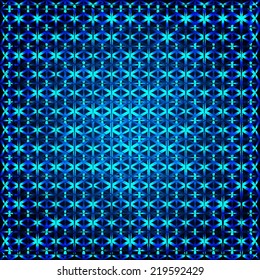 blue square abstract background. blue glowing industrial background