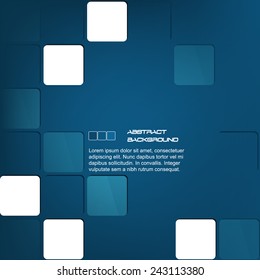 Blue square abstract business background/design with place for your content or creative editing, can be used for business presentation, print or publishing/vector illustration