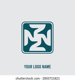 blue square abstract geometric logo suitable for business identity