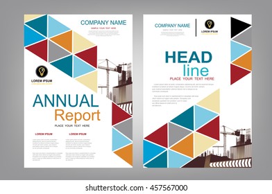 Blue square annual report brochure flyer design template vector, Leaflet cover presentation abstract flat background, layout in A4 size