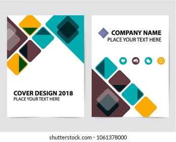 Blue square annual report Leaflet Brochure Flyer template design, book cover layout design, abstract business presentation template, a4 size design