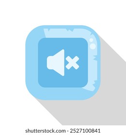 Icono de App cuadrado azul con esquinas redondeadas que muestra un símbolo de altavoz silenciado