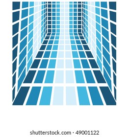 Blue Square Background - Vector Illustration