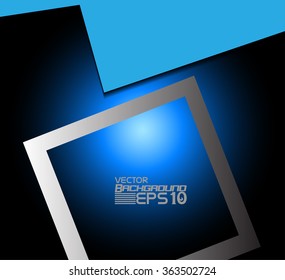 blue square background vector overlap dimension 3d graphic metal color message board for text and message design frame line shadow for modern web design eps10 infographic
