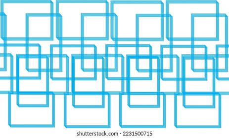 blue square block on white background endless pattern vector, clear white background