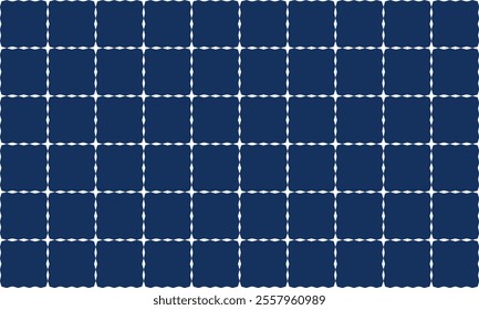 blue square block with white border pattern, grid repeat seamless design for fabric print, rectangular patter background