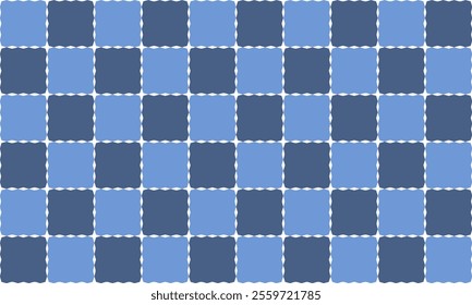 blue square block with white border pattern, grid repeat seamless design for fabric print, rectangular patter background