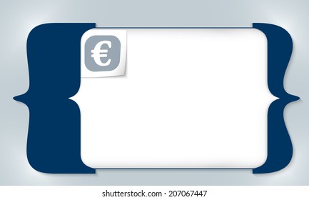 blue square brackets for entering any text with euro symbol