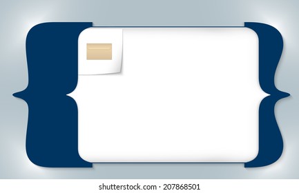 blue square brackets for entering any text with envelope