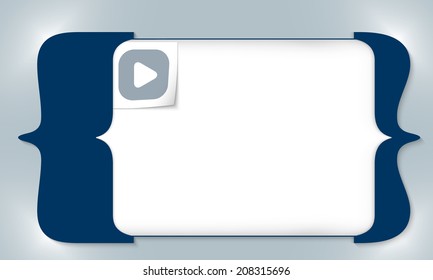 blue square brackets for entering any text with play symbol