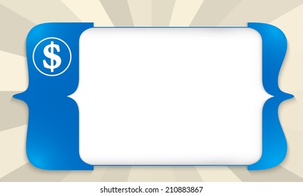 blue square brackets for entering any text with dollar symbol