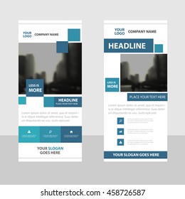 Blue square Business Roll Up Banner flat design template ,Abstract Geometric banner template Vector illustration set