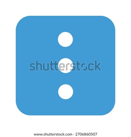 Blue square button with three vertical dots for menu options
