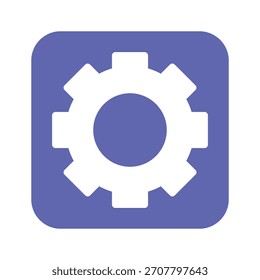 Blue square button with white gear icon for configuration settings menu