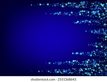 Blue Square Carnaval Blue Vector Background. Celebrate Confetti Banner. Effect Particle Pattern. Turquoise Decoration Illustration.