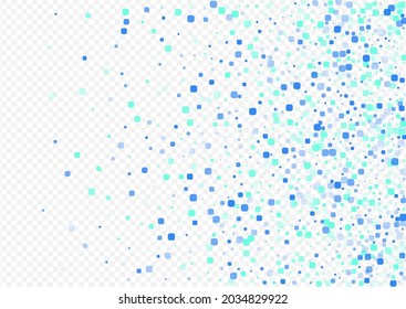 Blue Square feiert Vektortransparenter Hintergrund. Carnaval Confetti Muster. Feiern Rhombus Einladung. Türkisfarbener Hintergrund.